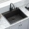 Ruvati 25 inch Gunmetal Black Stainless Steel Drop-in Topmount Kitchen Sink Single Bowl RVH5007BL - alternate 1